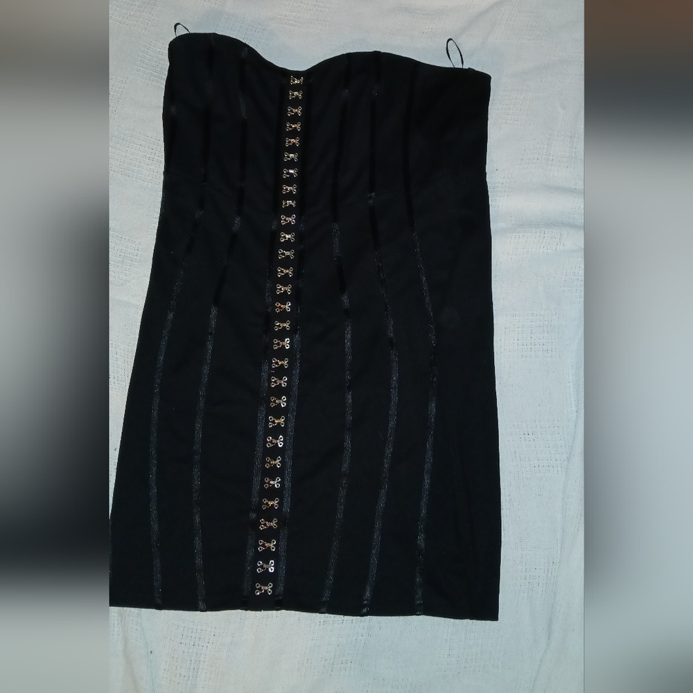 Forever 21 Black Strapless Dress with Silver Accents